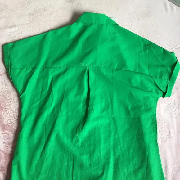 Button Up Shirt Chest  | Short Sleeve| Green |US 4 (UK 8) Chest measure 21.5" - Picture 4 of 7